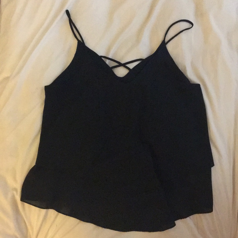 Black layer spaghetti top